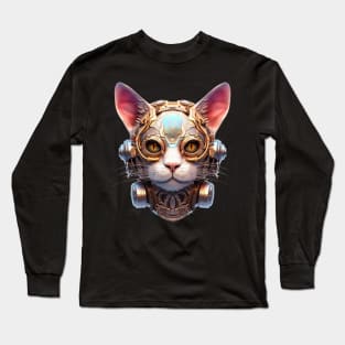 Bronze Bolt -The Steampunk Cyborg Cat Long Sleeve T-Shirt